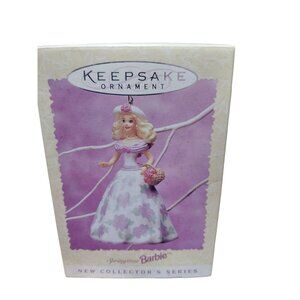 Vtg Hallmark 1995 Springtime Barbie Keepsake Ornament New Collectors Series NOB